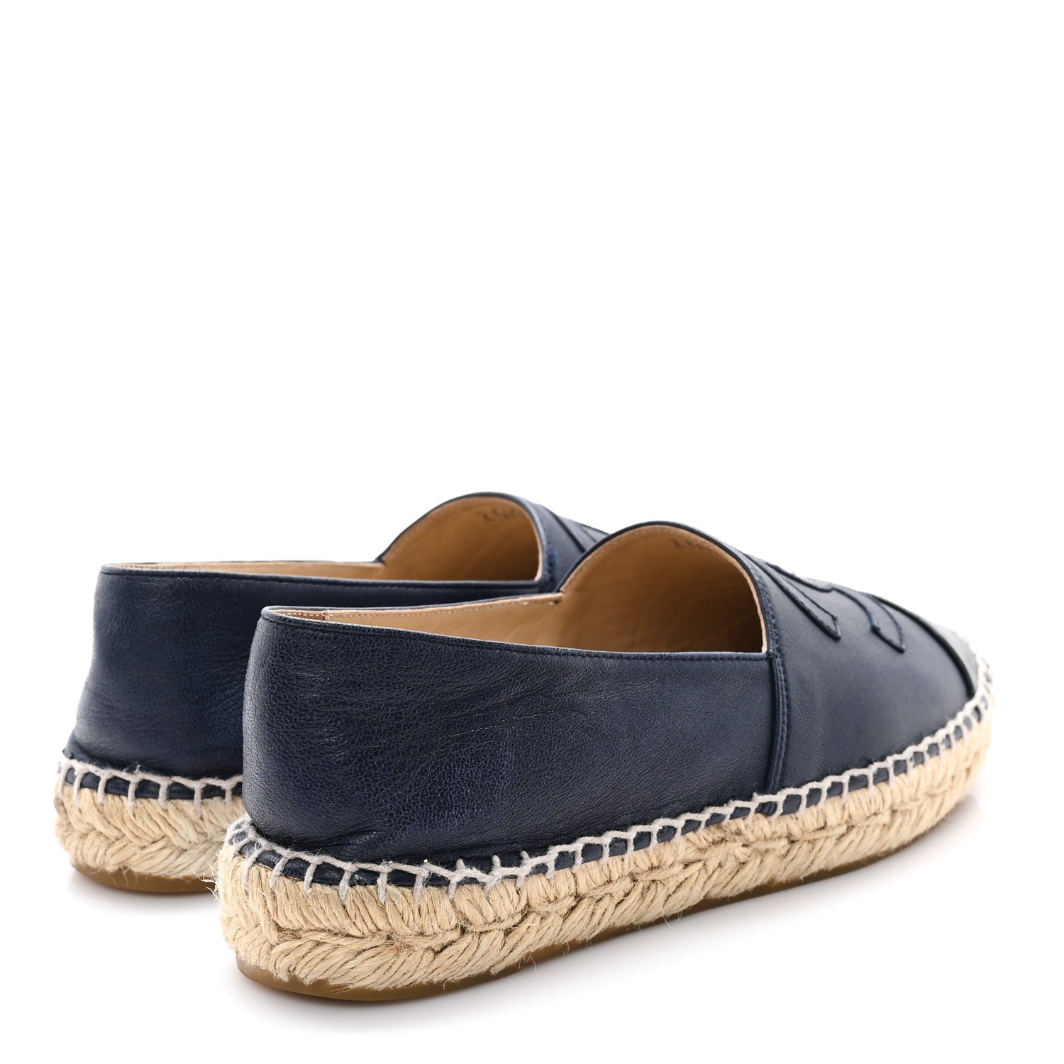 Chanel Lambskin CC Espadrilles 36 Navy Black 5 of 9