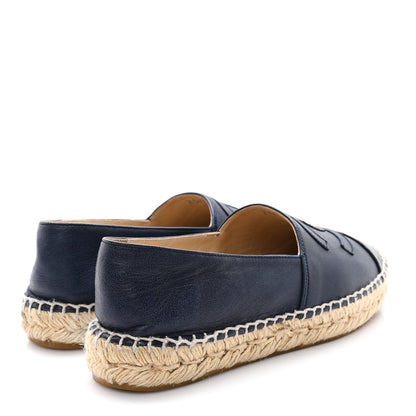 Chanel Lambskin CC Espadrilles 36 Navy Black 5 of 9