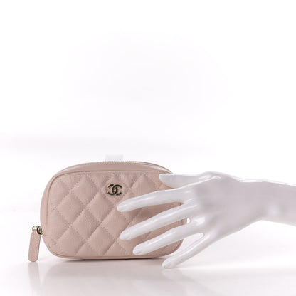 Chanel Caviar Quilted Small Curvy Pouch Cosmetic Case Light Pink 2 of 8
