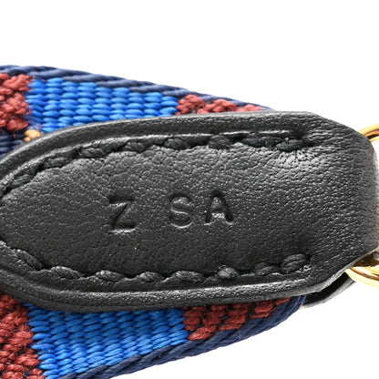 Hermes Toile Swift 25mm Maxi Quadrille Shoulder Strap Bleu Billard Biscuit Rouge H Black 4 of 5