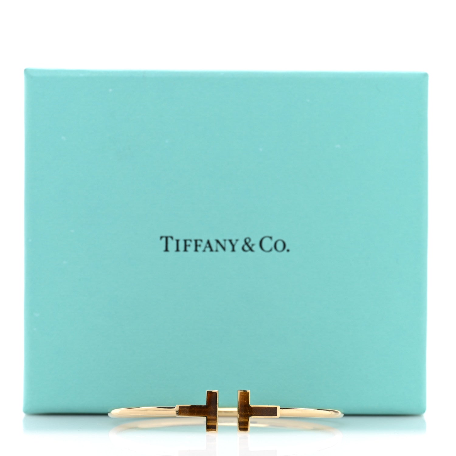 Tiffany 18K Yellow Gold Tiger Eye T Wire Bracelet 4 of 4