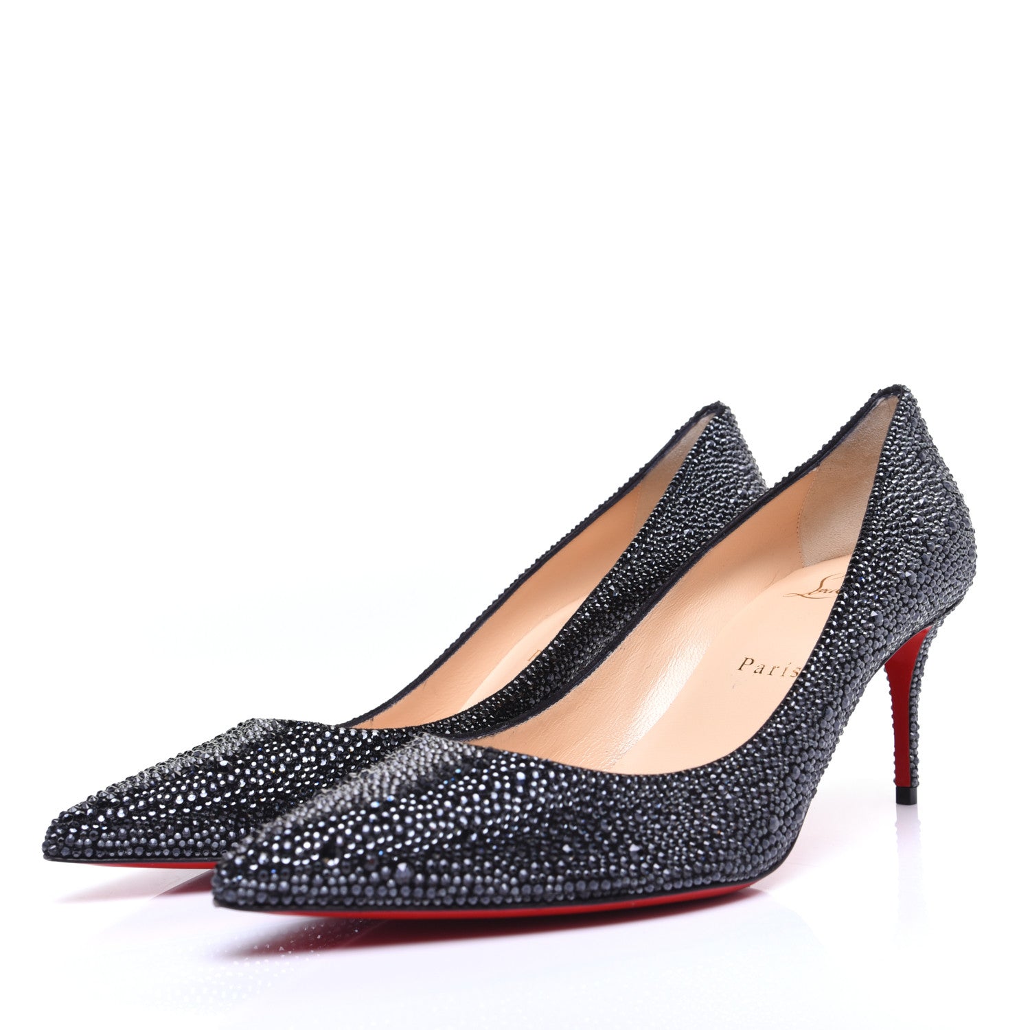 Christian Louboutin Suede Strass Kate 70 Pumps 38.5 Anthracite 5 of 12