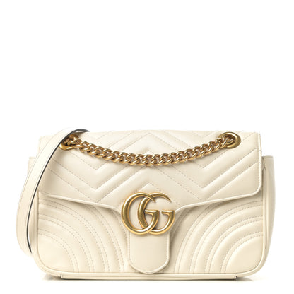 Gucci Calfskin Matelasse Small GG Marmont Shoulder Bag White 1 of 10