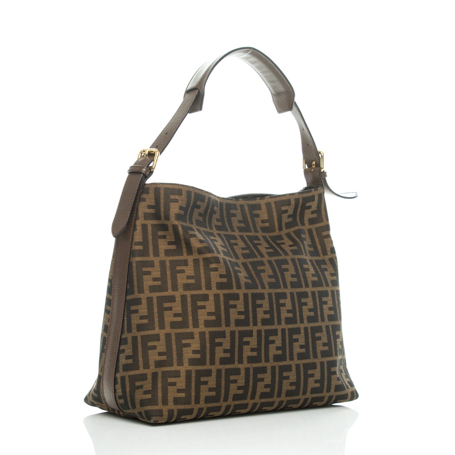 Fendi Zucca Vitello Artic Small Hobo Tobacco Castagna 3 of 8
