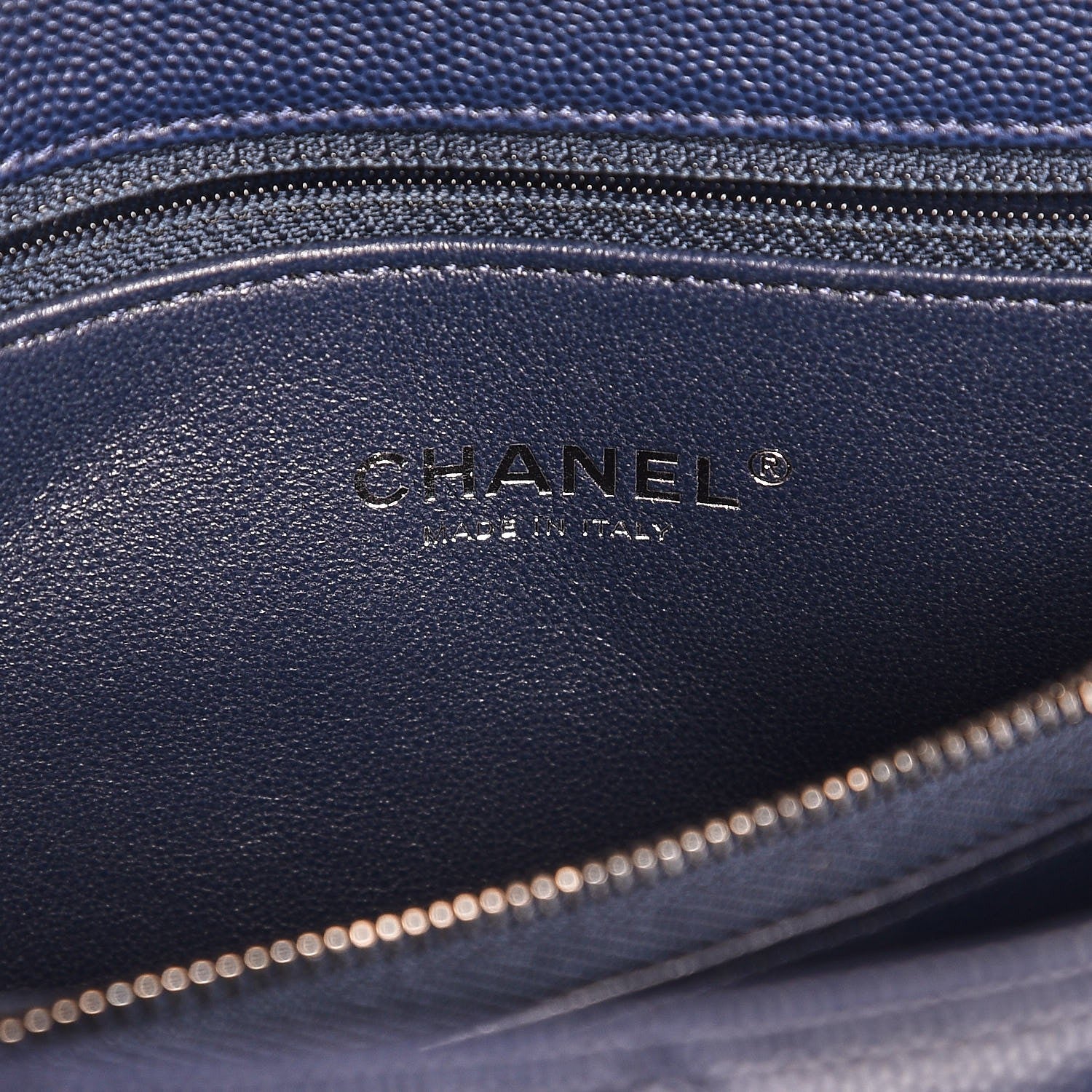 Chanel Caviar Lizard Quilted Medium Coco Handle Flap Navy 6 of 7