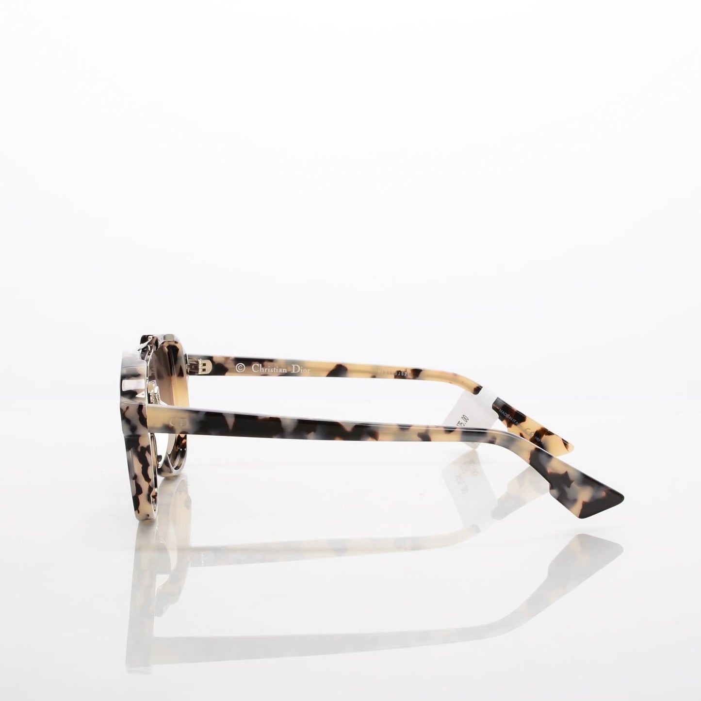 Abstract Mirrored Sunglasses Spotted Havana Blue
