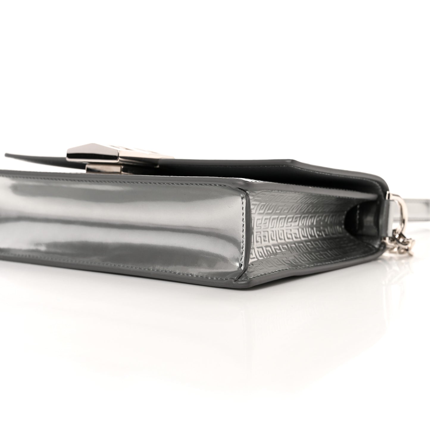 Metallic Calfskin 4G Embossed Small 4G Crossbody Silver