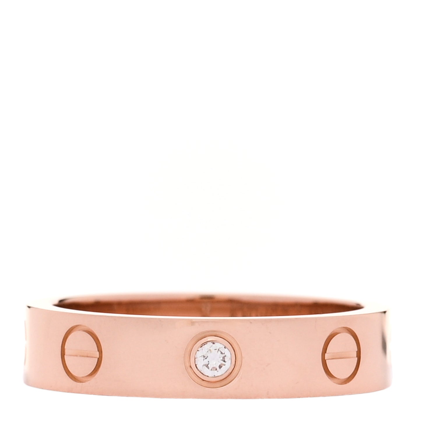 18K Pink Gold Diamond 4mm LOVE Wedding Band Ring 49 5
