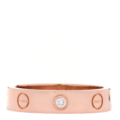 Cartier 18K Pink Gold Diamond 4mm LOVE Wedding Band Ring 49 5 1 of 4