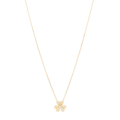 Van Cleef & Arpels 18K Yellow Gold Diamond Mini Frivole Pendant Pave Necklace 1 of 6