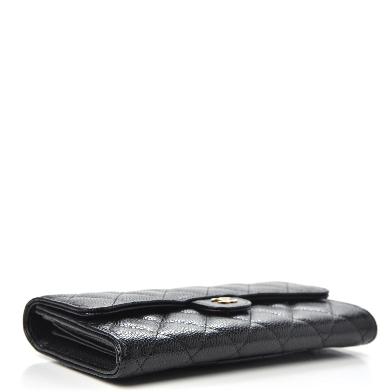Chanel Caviar Quilted Large Gusset Flap Wallet Black 4 of 9