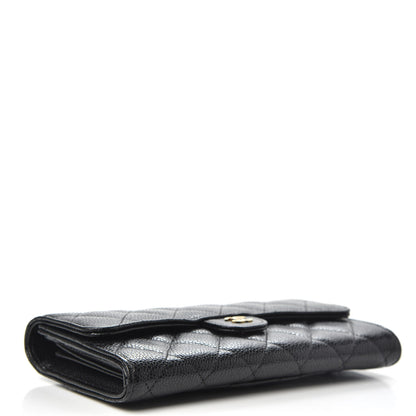 Chanel Caviar Quilted Large Gusset Flap Wallet Black 4 of 9