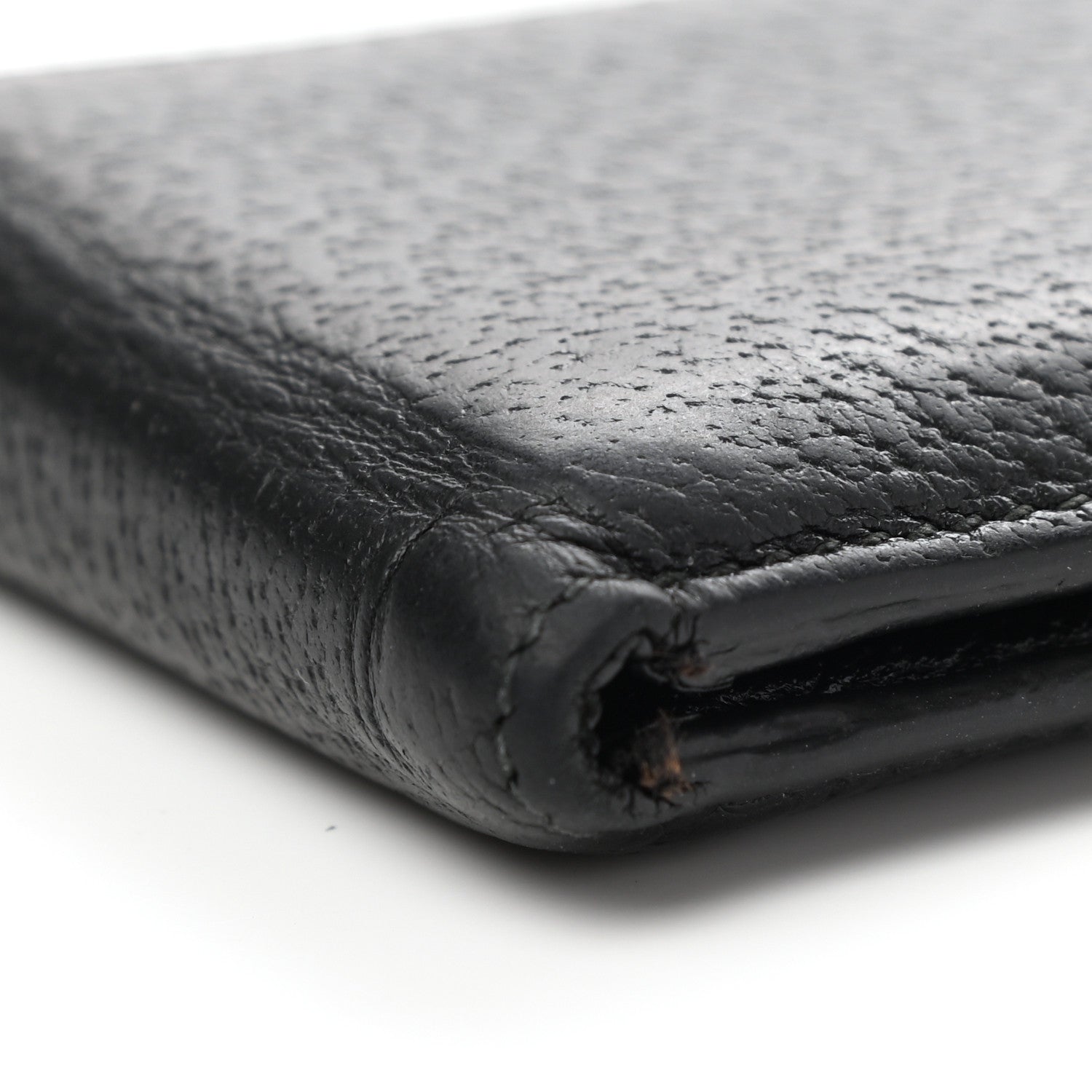 Gucci Calfskin Boar Effect GG Marmont Bi-Fold Wallet Black 9 of 12