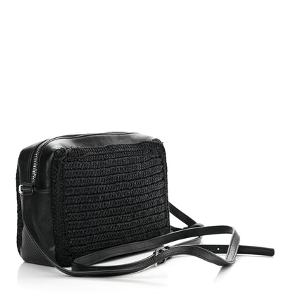Saint Laurent Raffia Canvas Monogram Lou Camera Bag Black 3 of 15
