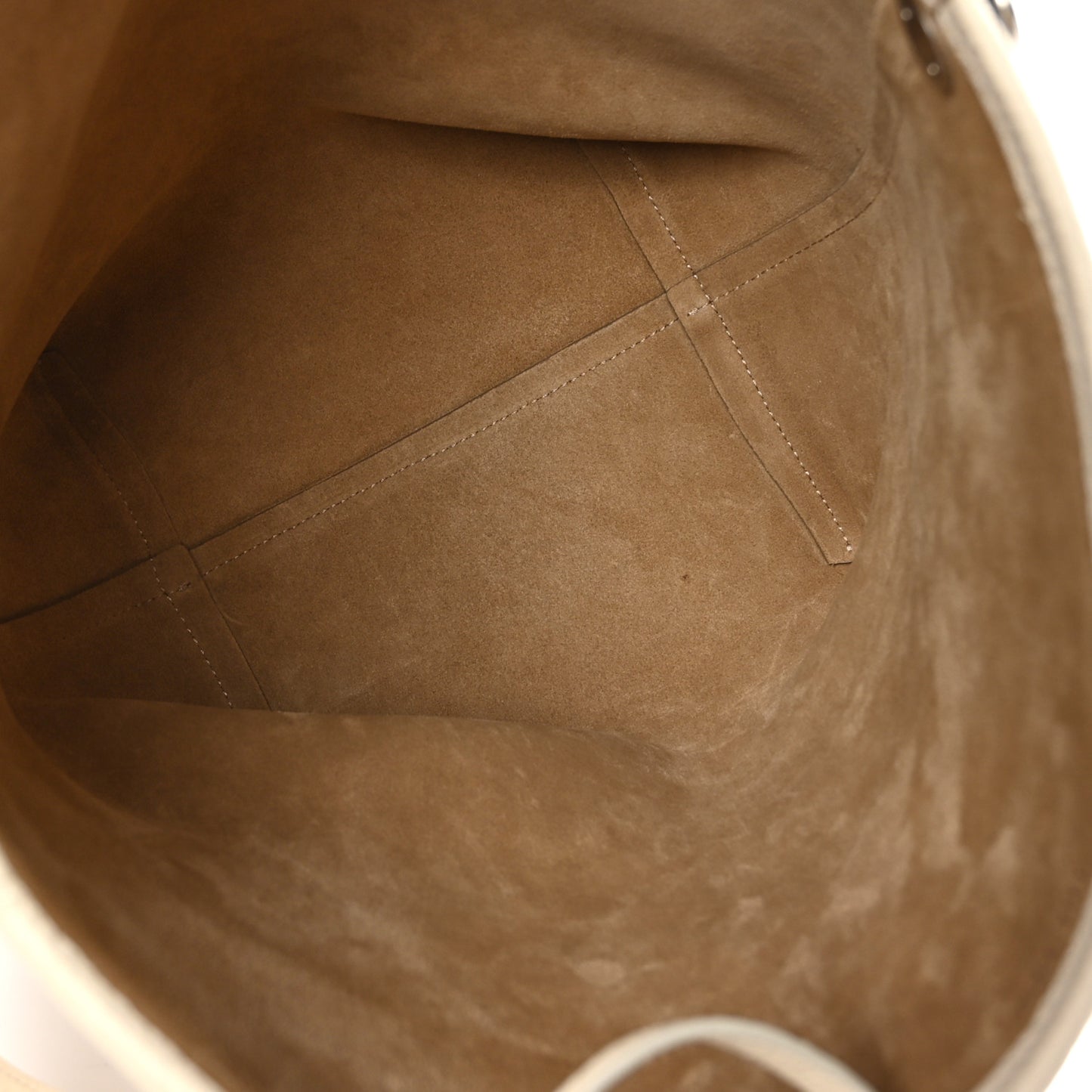 Grained Calfskin Medium N/S Hook Tote Ivory