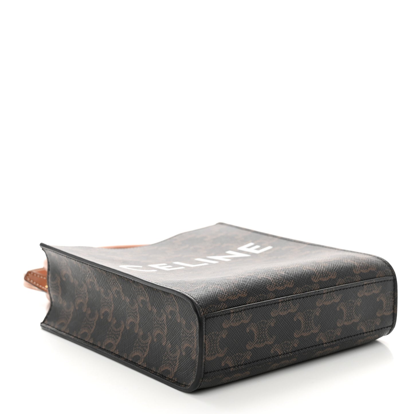 Triomphe Canvas Calfskin Mini Vertical Cabas Tan