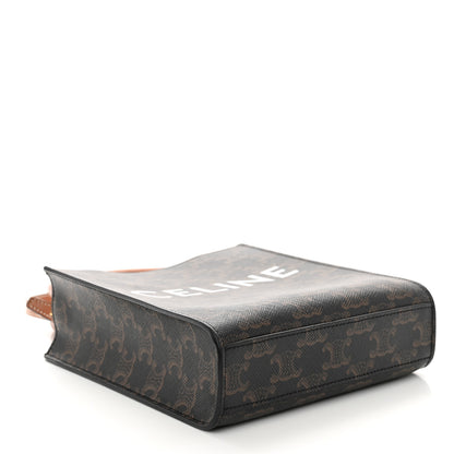 Celine Triomphe Canvas Calfskin Mini Vertical Cabas Tan 5 of 15