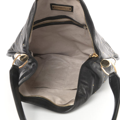 Jimmy Choo Lambskin Zoe Studded Hobo Black 5 of 15