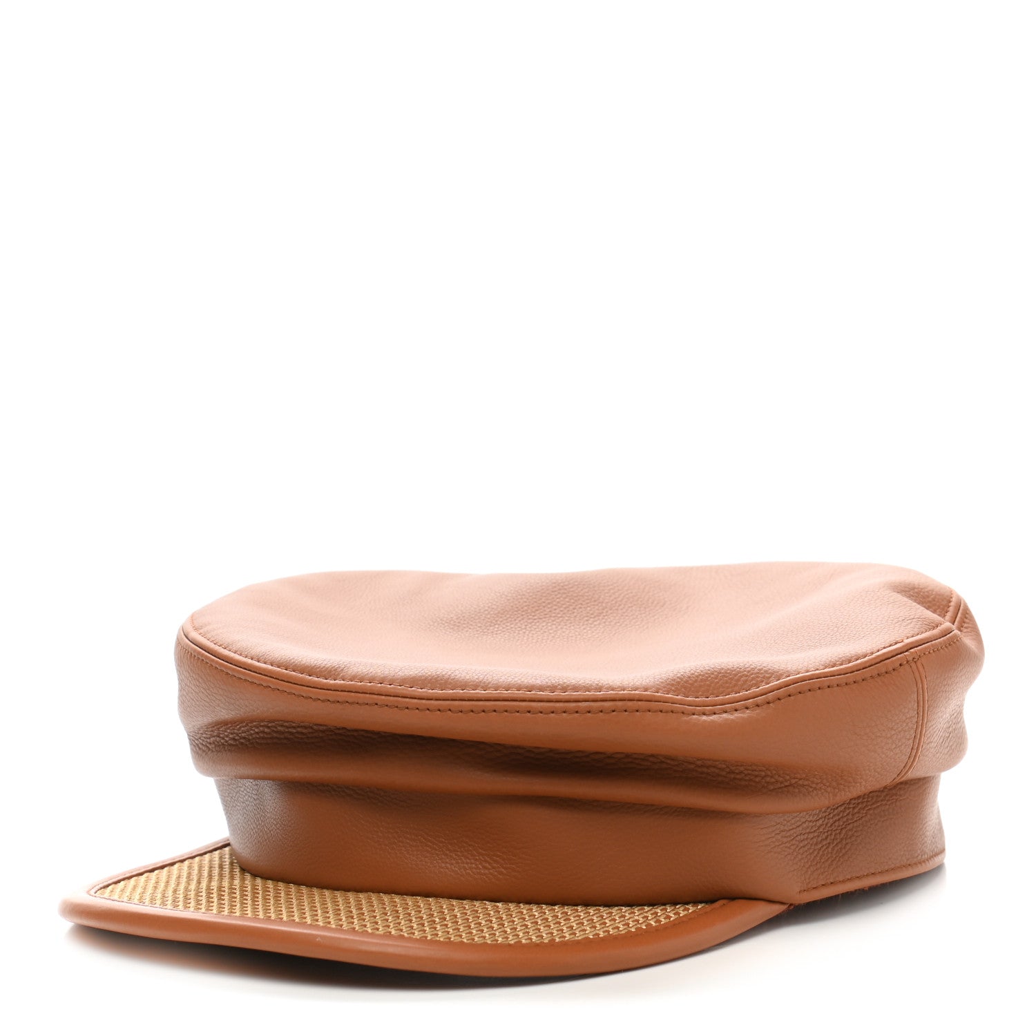 Hermes Calfskin Cavale Cap 58 Gold 1 of 8