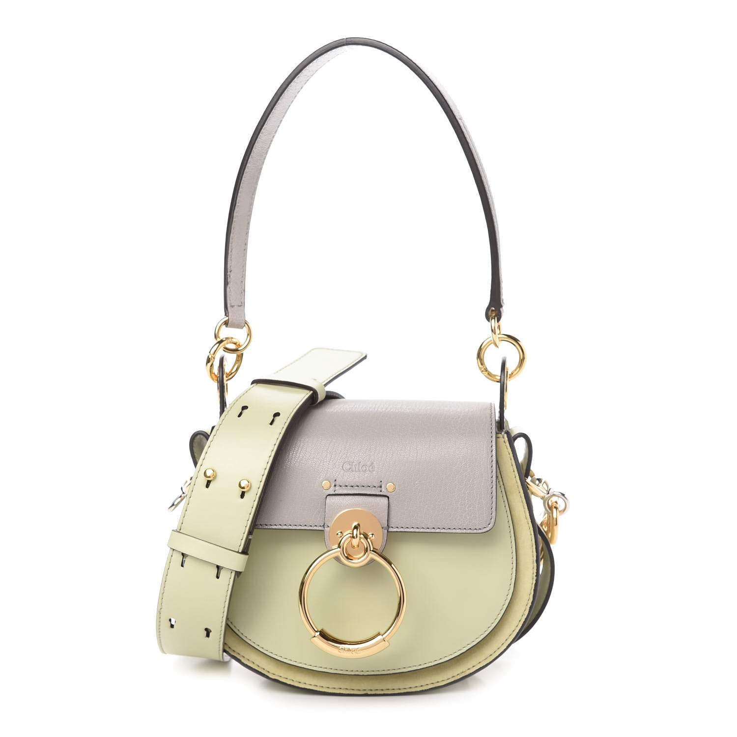 Chloe Goatskin Shiny Calfskin Small Tess Bag Stormy Grey 1 of 12