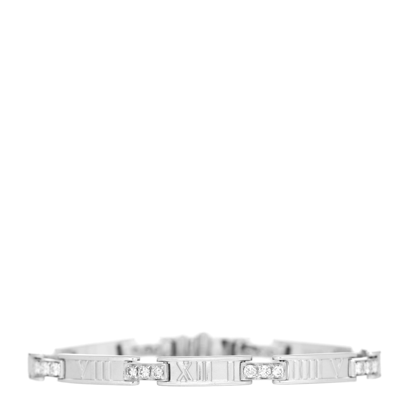 18K White Gold Diamond Atlas Link Bracelet
