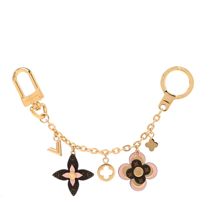 Louis Vuitton Brass Monogram Blooming Flowers Bag Charm Key Holder Rose Ballerine 1 of 5
