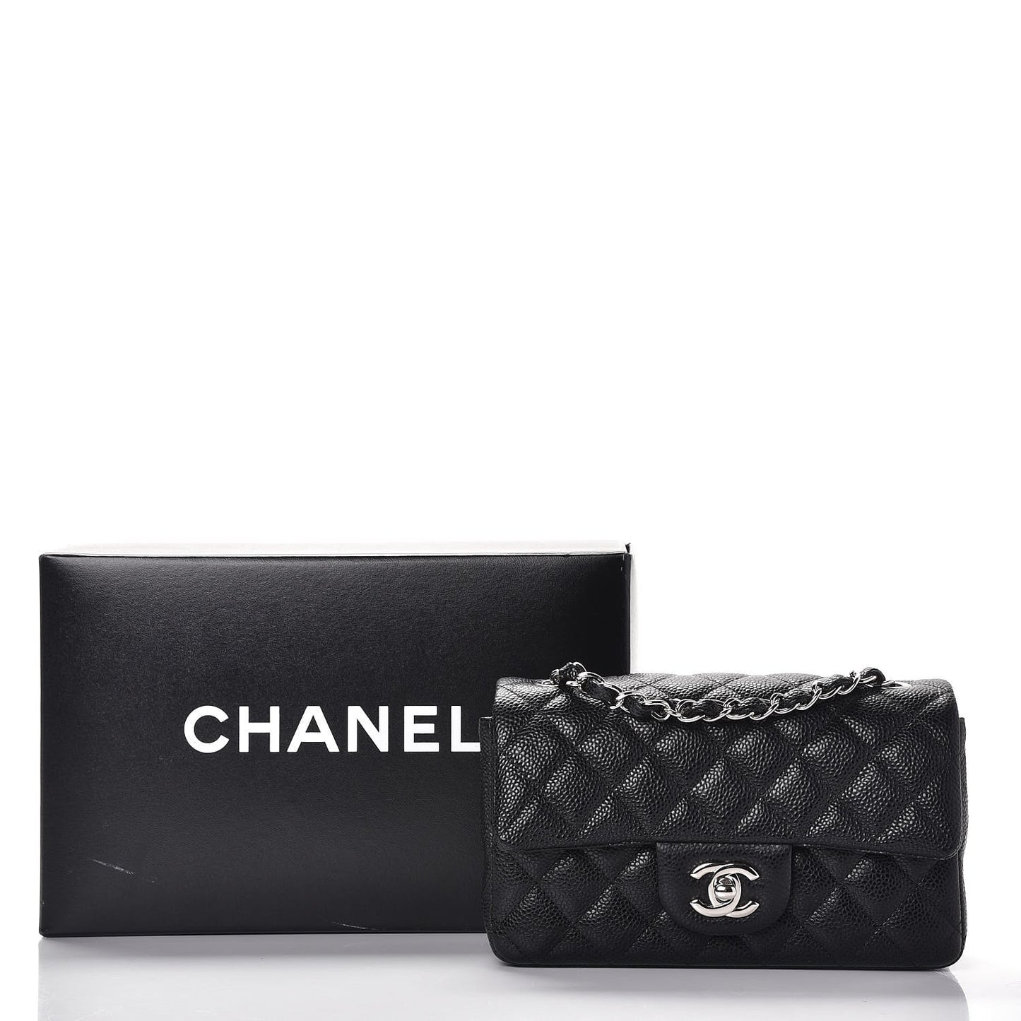 Caviar Quilted Mini Rectangular Flap Black