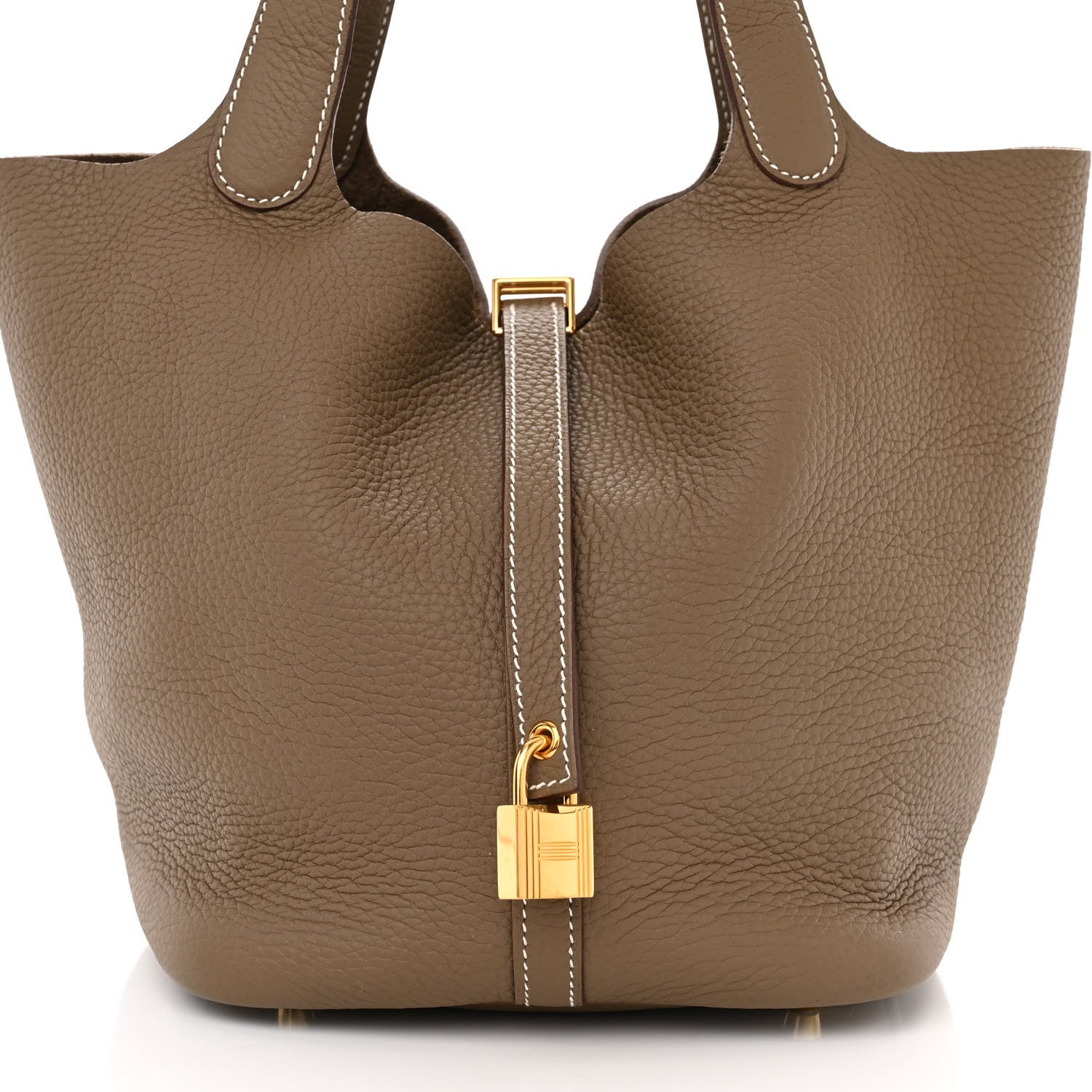Hermes Taurillon Clemence Picotin Lock 22 MM Etoupe 8 of 11