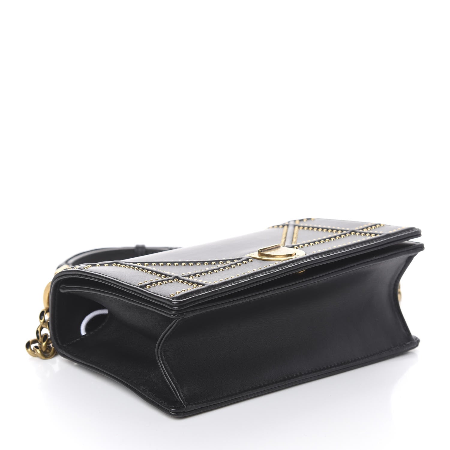 Christian Dior Calfskin Studded Small Diorama Flap Bag Black 3 of 8