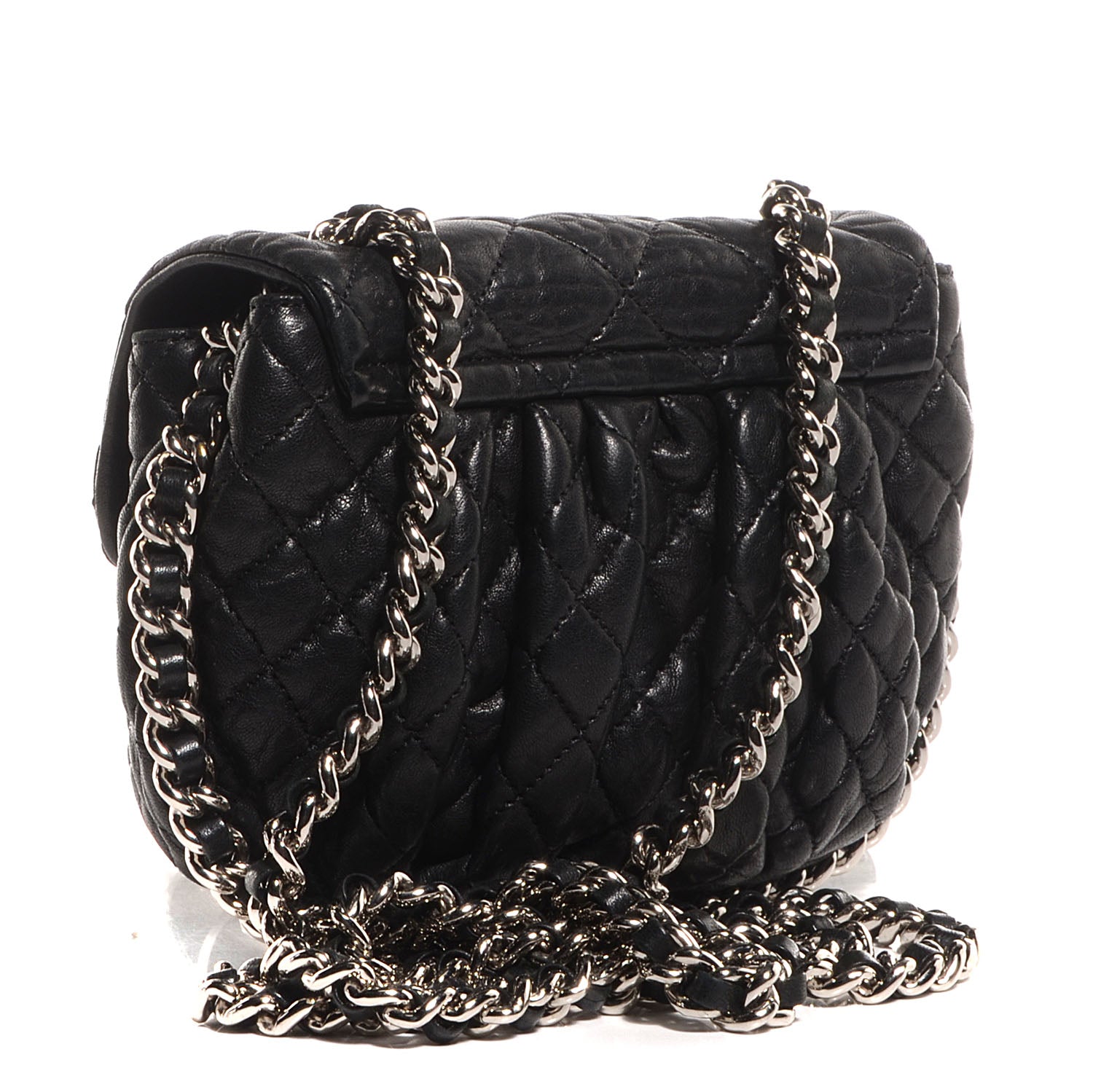 Chanel Crumpled Lambskin Mini Chain Around Messenger Black 3 of 7
