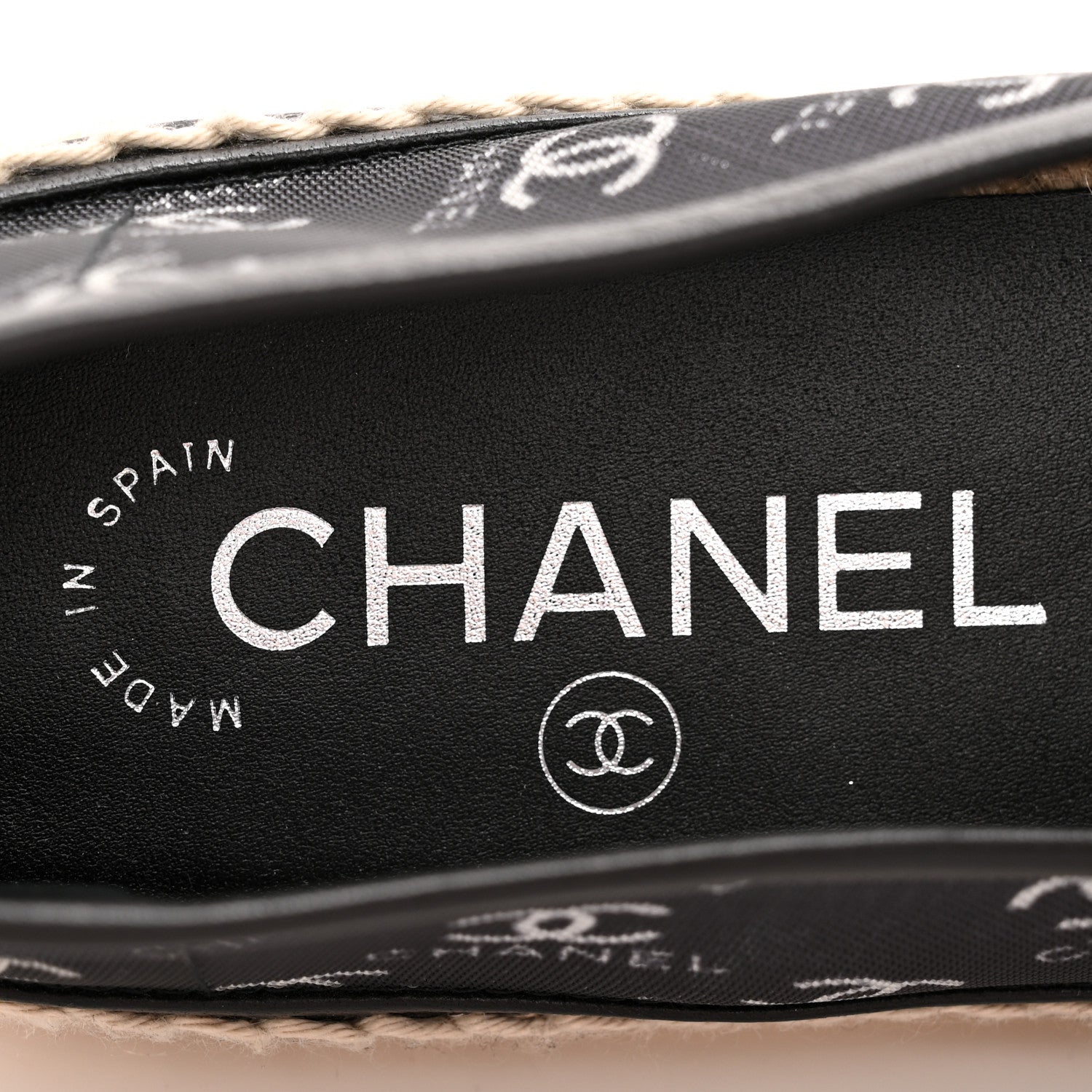 Chanel Mesh Grosgrain CC Espadrilles 36 Black White 8 of 9
