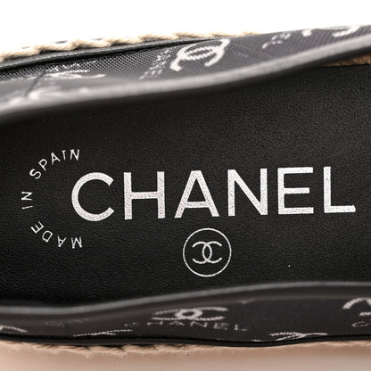Chanel Mesh Grosgrain CC Espadrilles 36 Black White 8 of 9