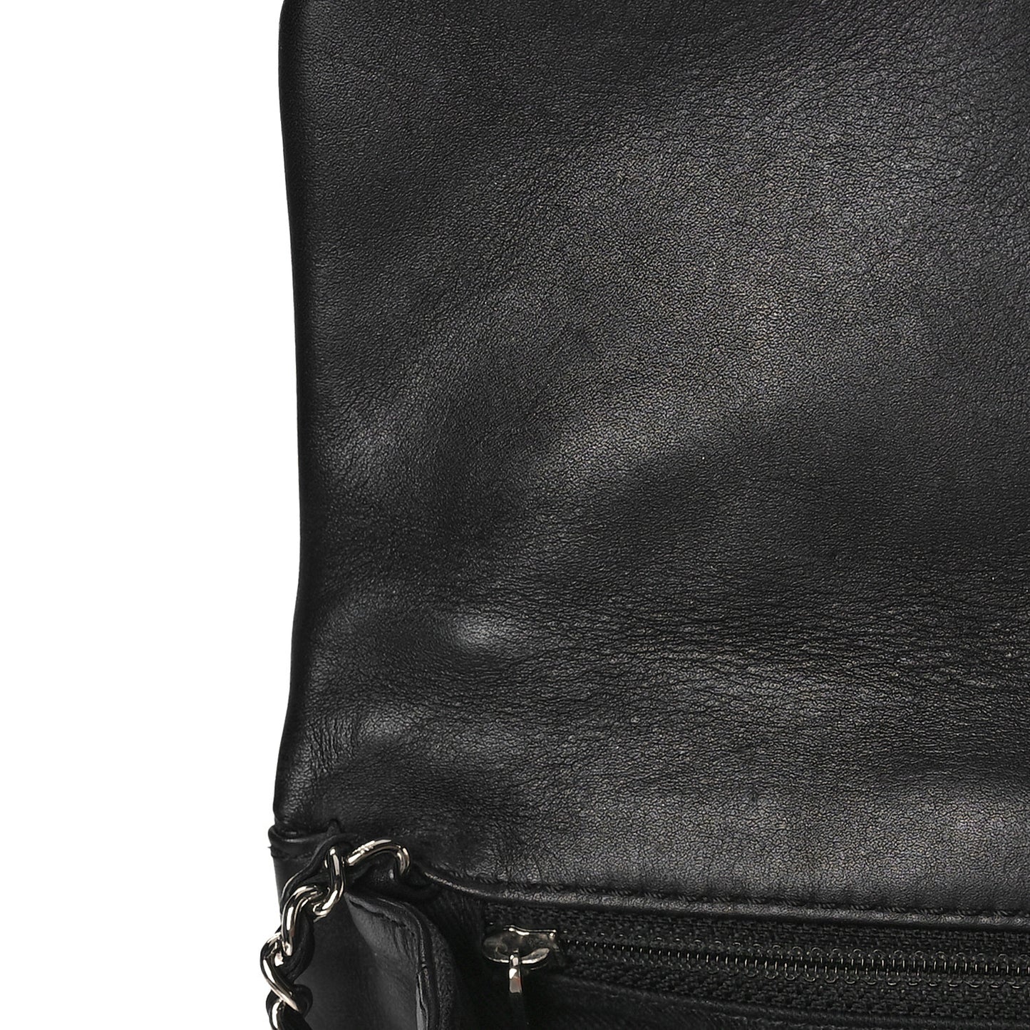 Calfskin Quilted Double Stitch Hamptons Clutch with Chain Black
