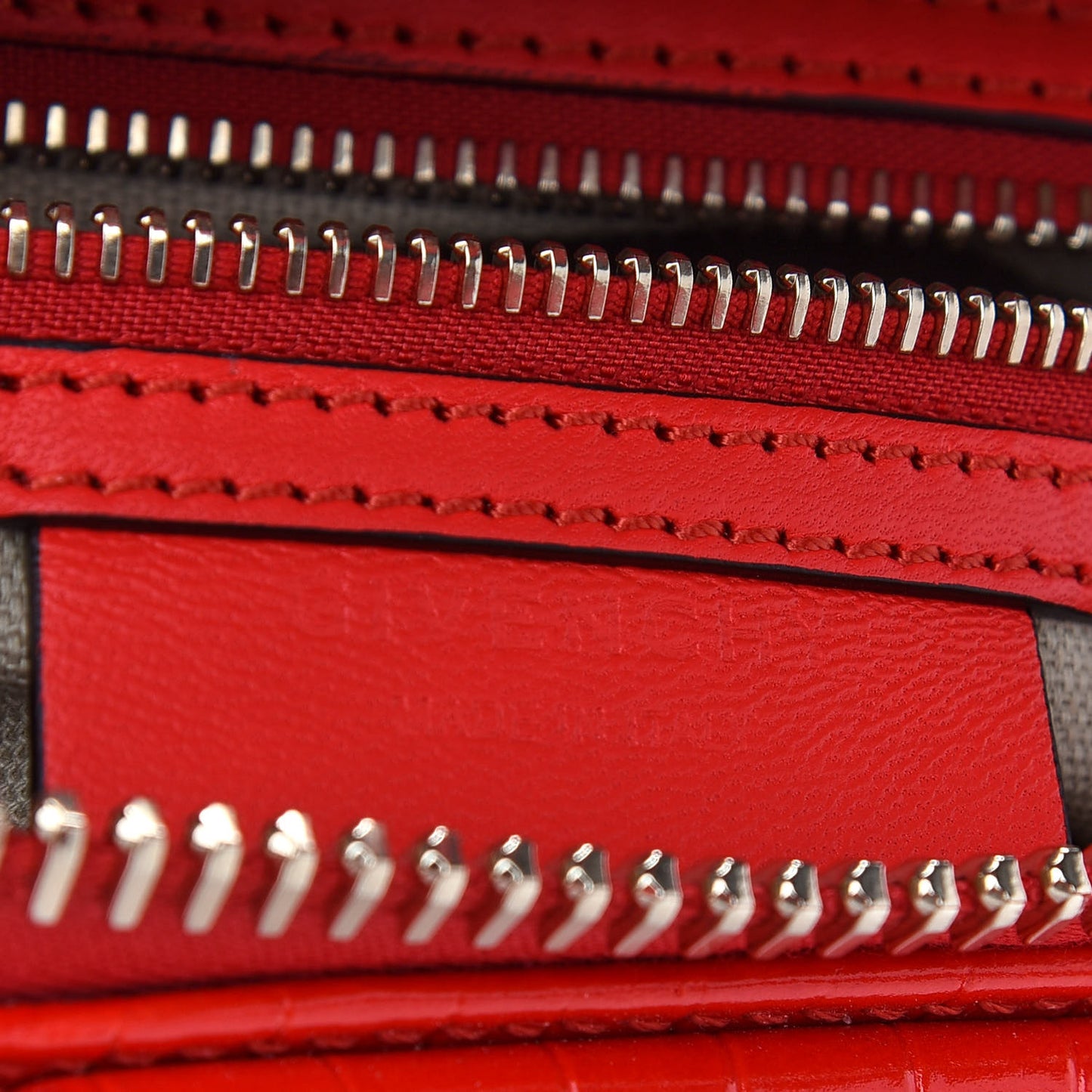 Calfskin Crocodile Embossed Mini Antigona Red