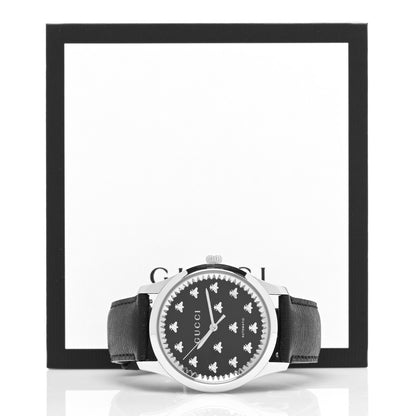 Gucci Stainless Steel Calfskin 42mm G-Timeless Bee Automatic Watch Black 5 of 5