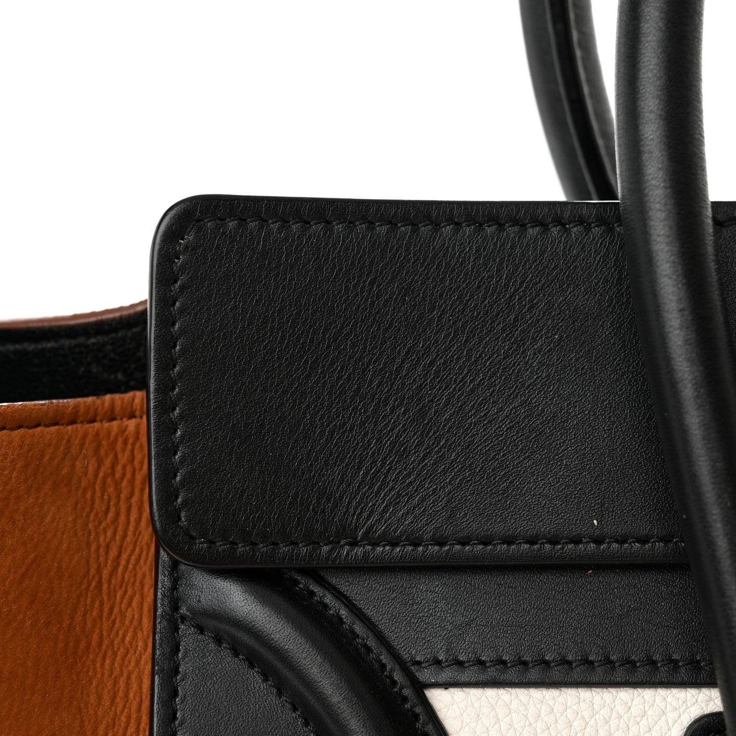 Baby Grained Calfskin Nubuck Micro Tri-Color Luggage White