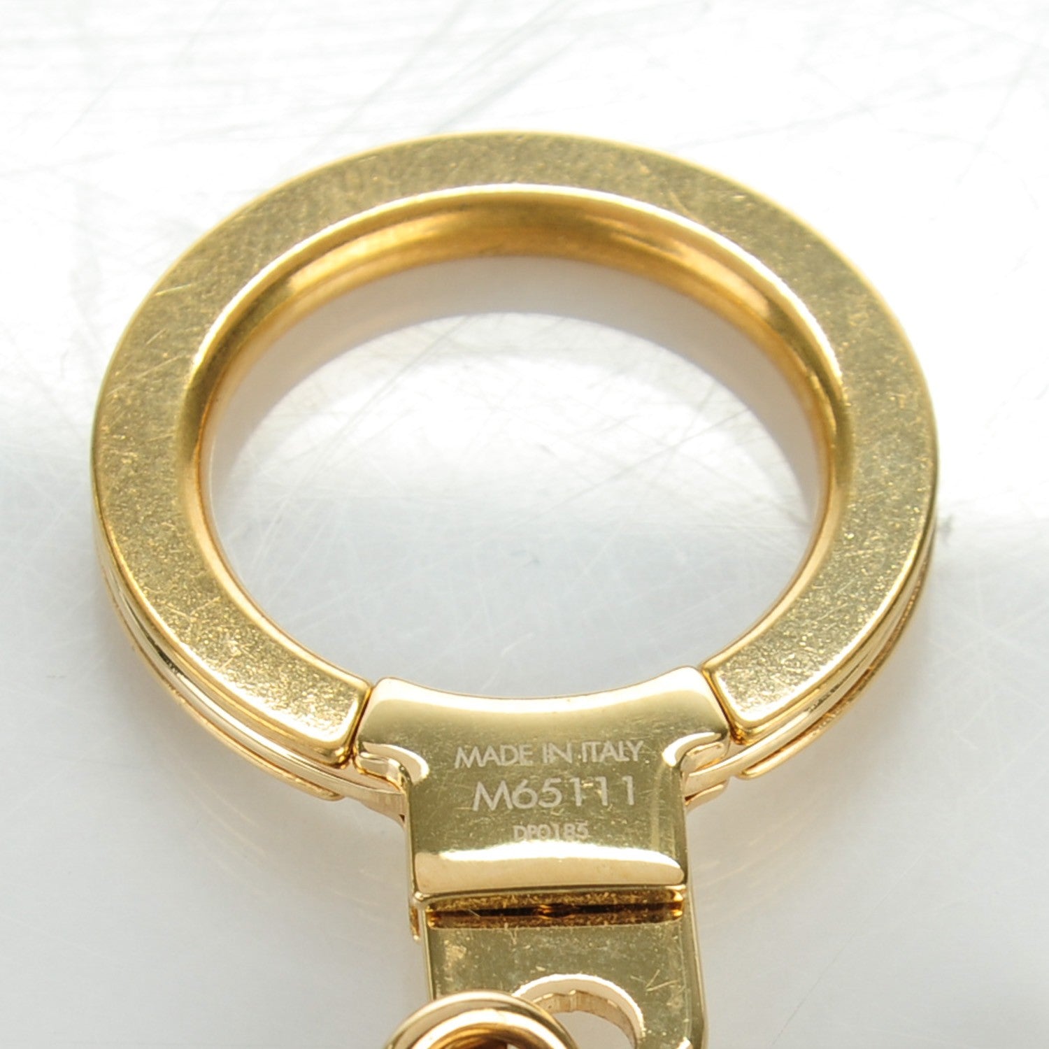 Louis Vuitton Brass Enamel Fleur De Monogram Bag Charm Chain Gold 4 of 5