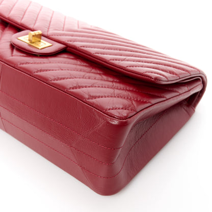 Chanel Aged Calfskin Chevron Quilted 2.55 Reissue 226 Flap Red 11 of 12