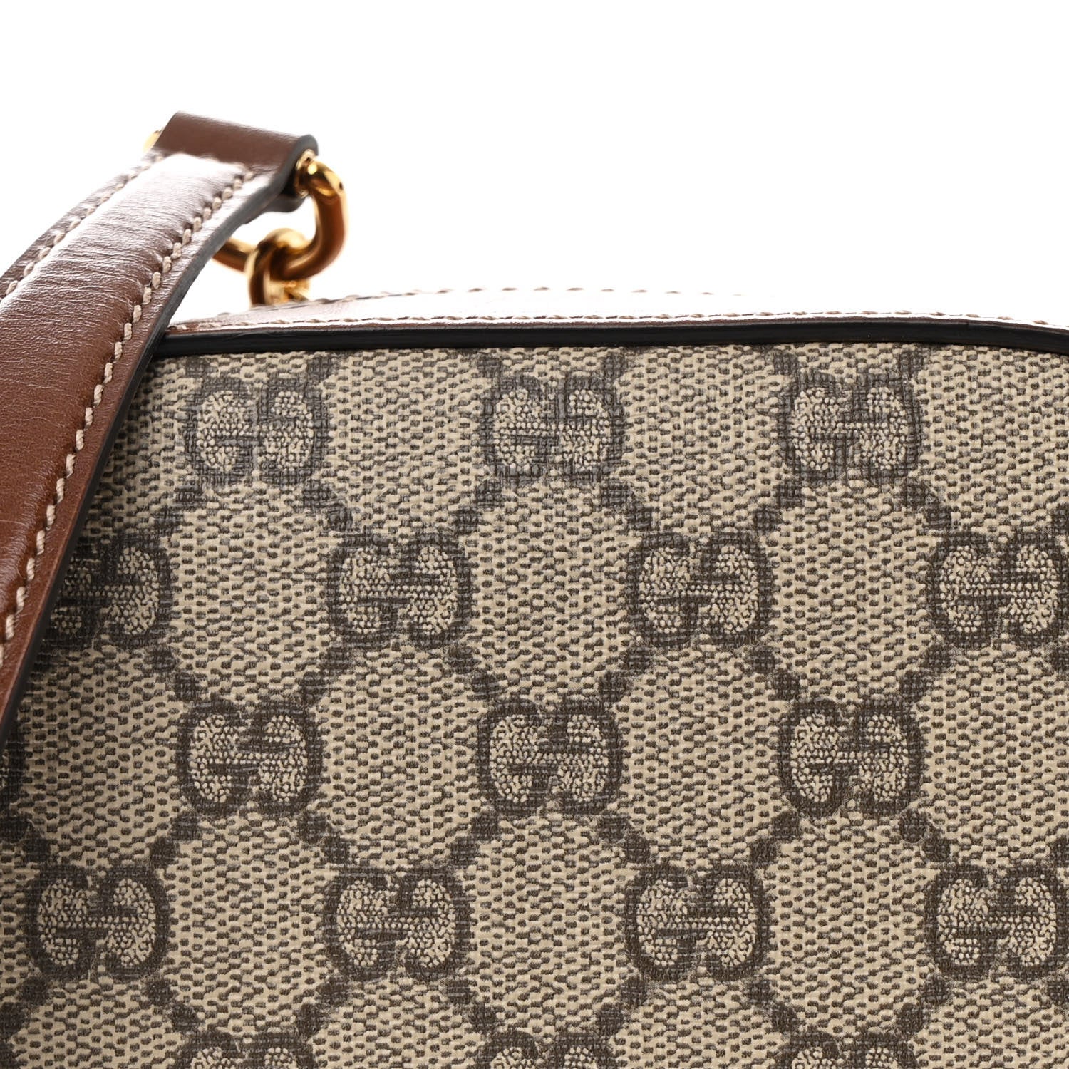 Gucci GG Supreme Monogram Cuoio Toscano Mini Chain Shoulder Bag Beige Ebony Cuir 8 of 11