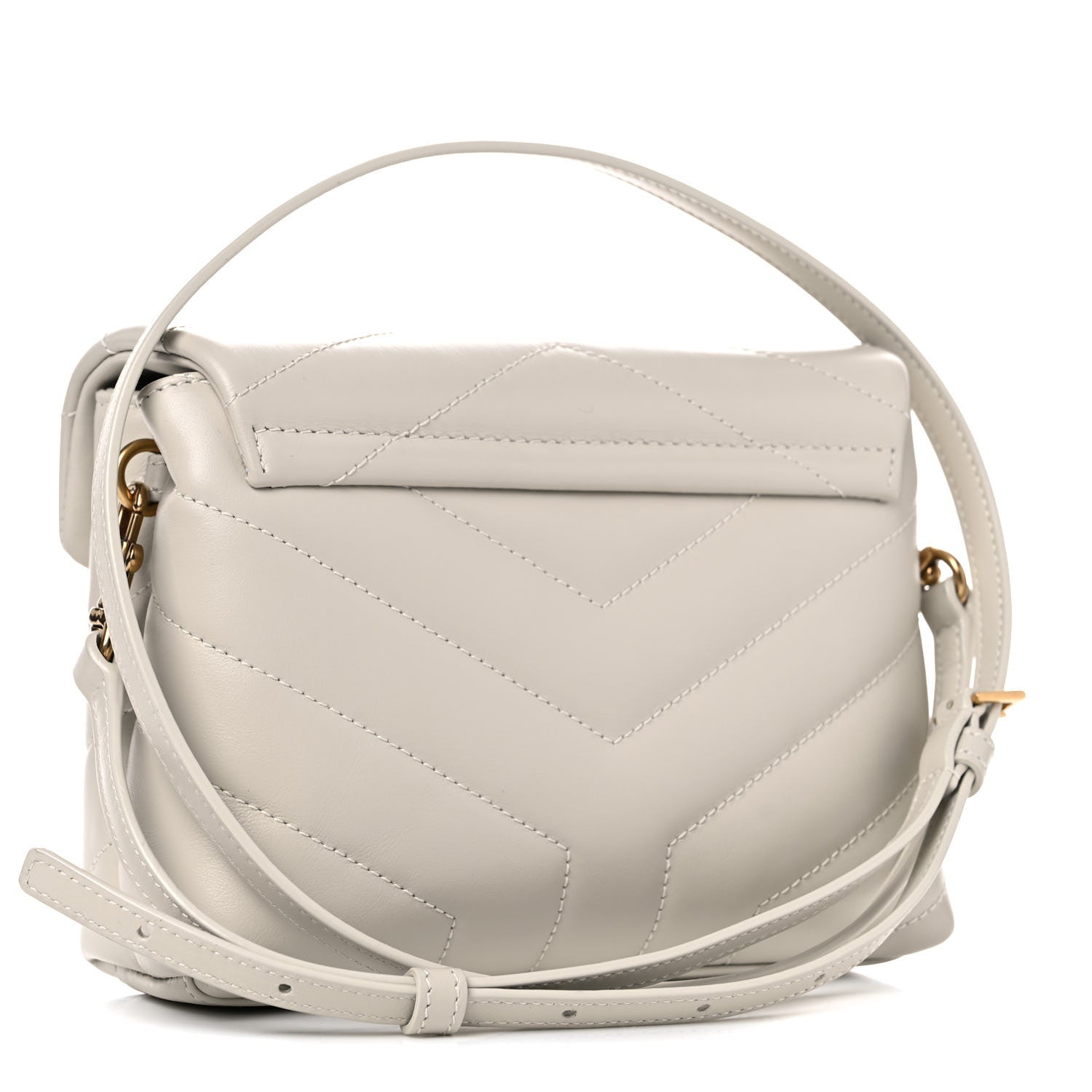 Saint Laurent Calfskin Y Quilted Monogram Toy Loulou Crossbody Bag Crema Soft 3 of 11