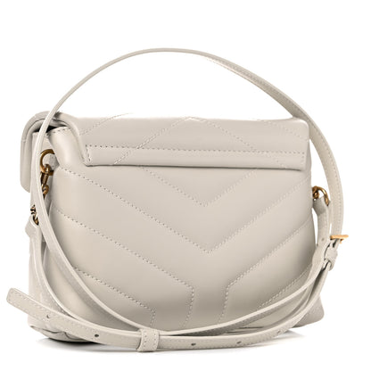 Saint Laurent Calfskin Y Quilted Monogram Toy Loulou Crossbody Bag Crema Soft 3 of 11