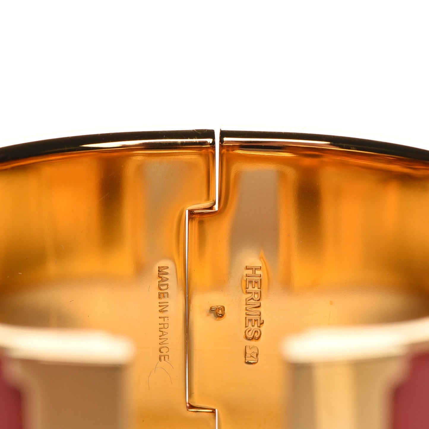 Enamel Extra Wide Clic Clac H Bracelet GM Rouge Corail
