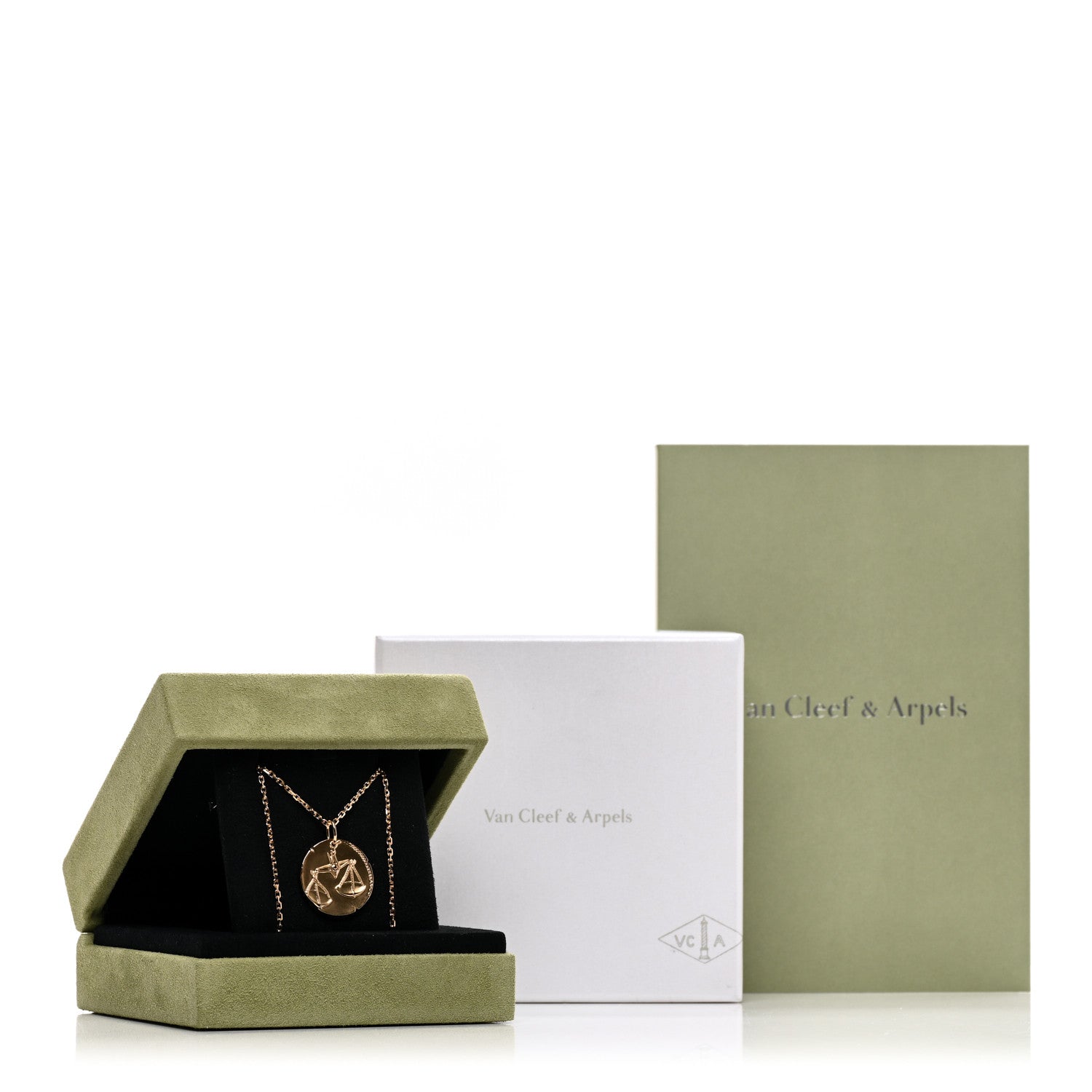 Van Cleef & Arpels 18K Yellow Gold Zodiac Libra Pendant Necklace 6 of 6