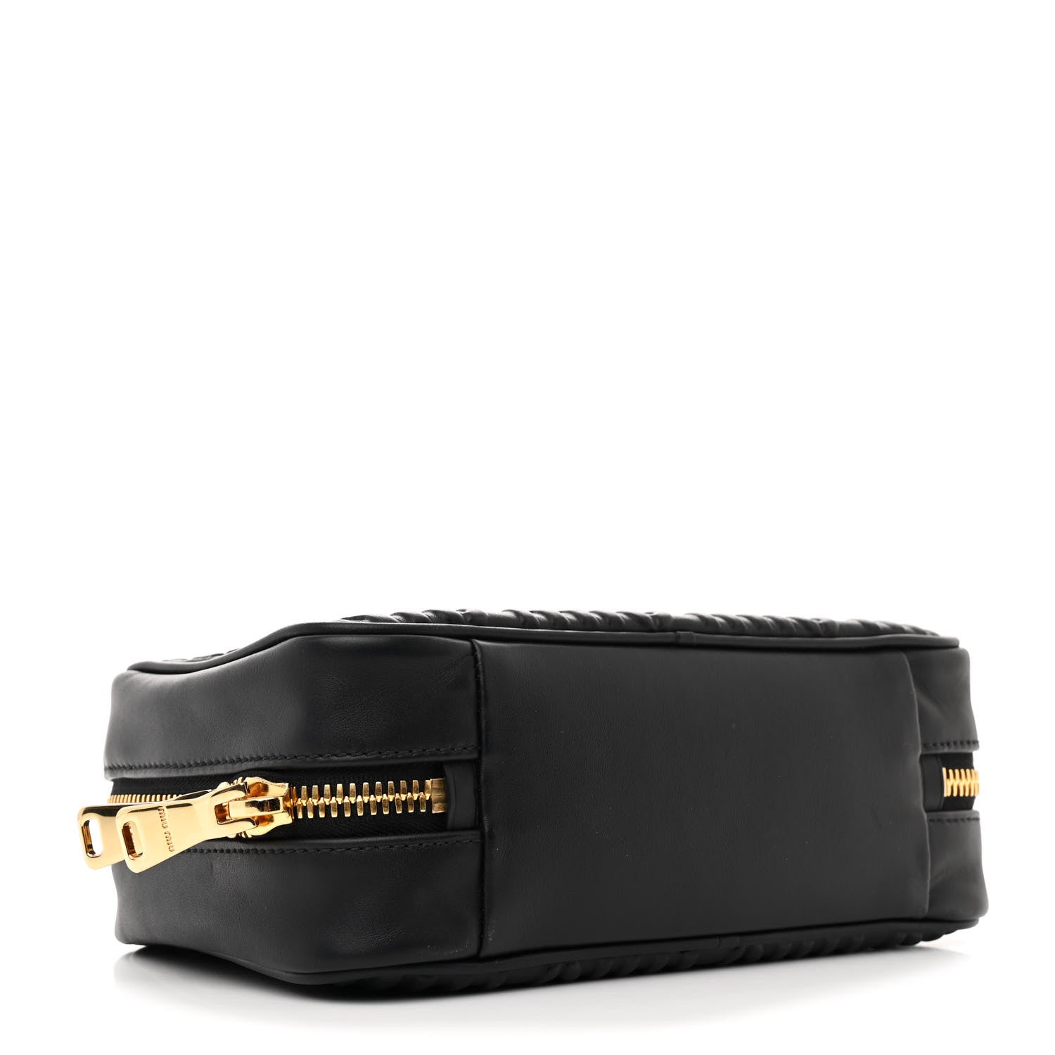 Miu Miu Softy Logo Embossed Small Chain Shoulder Bag Black 4 of 11