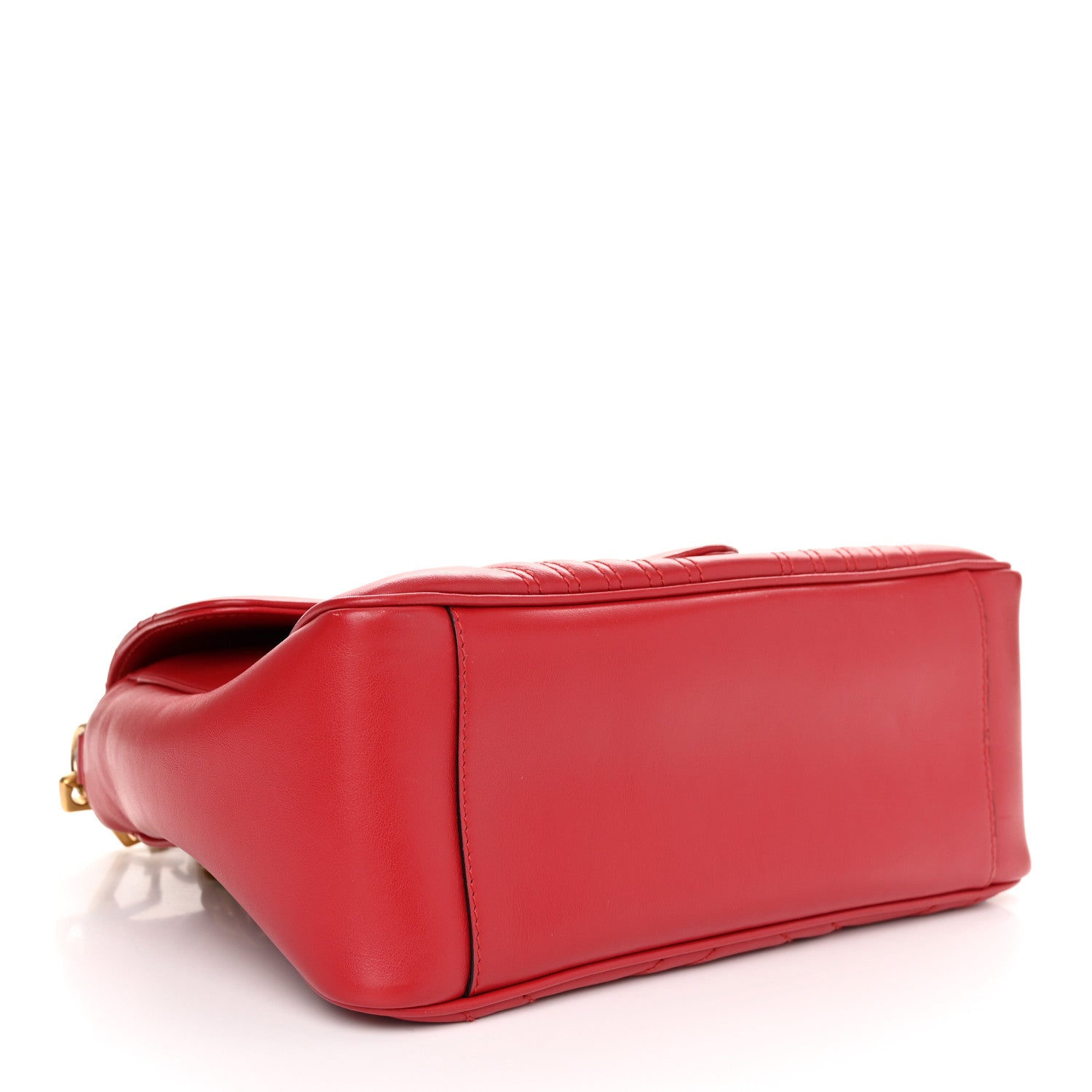 Gucci Calfskin Matelasse Small GG Marmont Top Handle Shoulder Bag Hibiscus Red 4 of 11