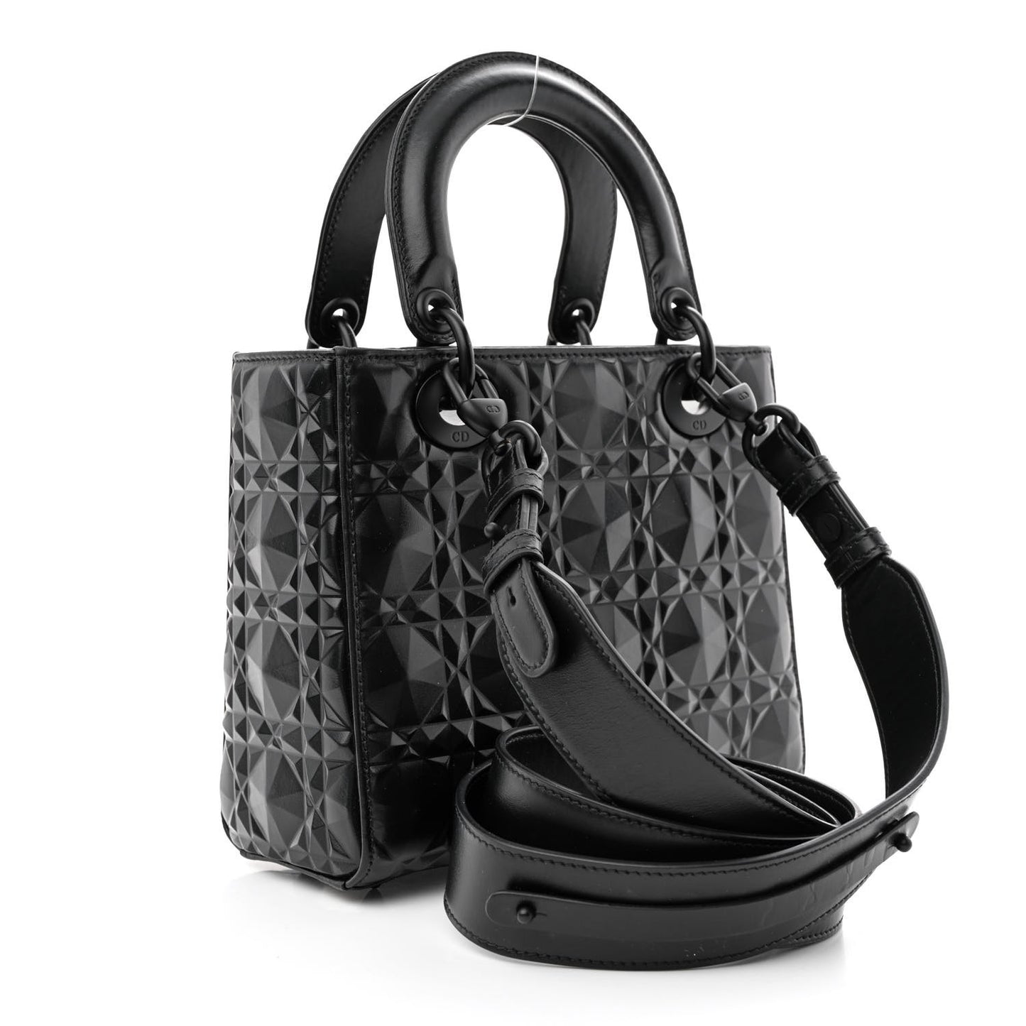 Calfskin Cannage Diamond My ABCDior Lady Dior Black