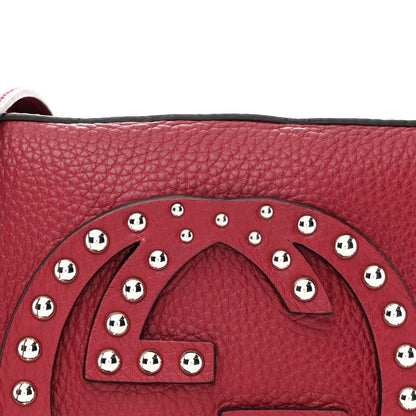 Gucci Pebbled Calfskin Studded Small Soho Disco Bag Soft Burgundy 8 of 12