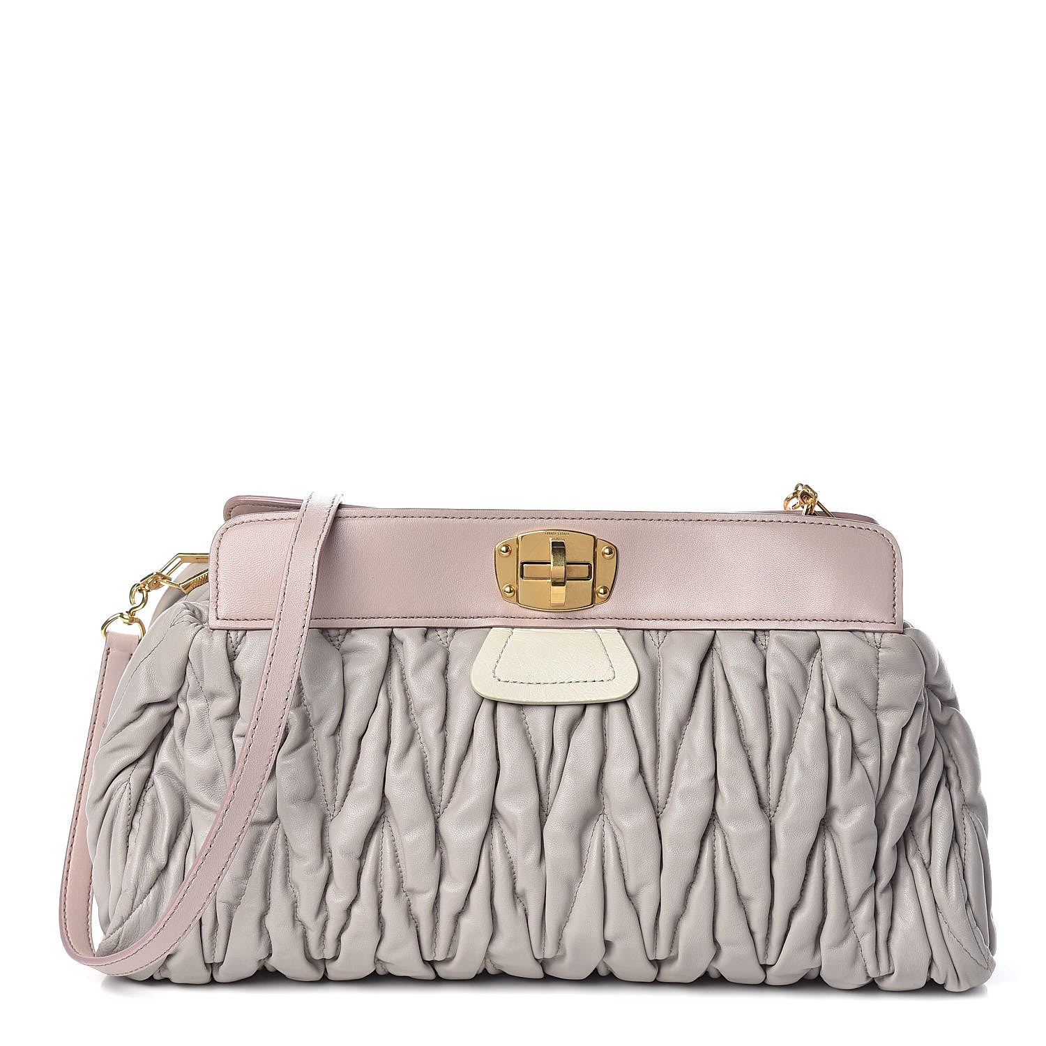 Miu Miu Nappa Matelasse Clutch Pomice Cammeo 2 of 16