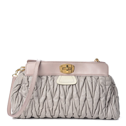 Miu Miu Nappa Matelasse Clutch Pomice Cammeo 2 of 16
