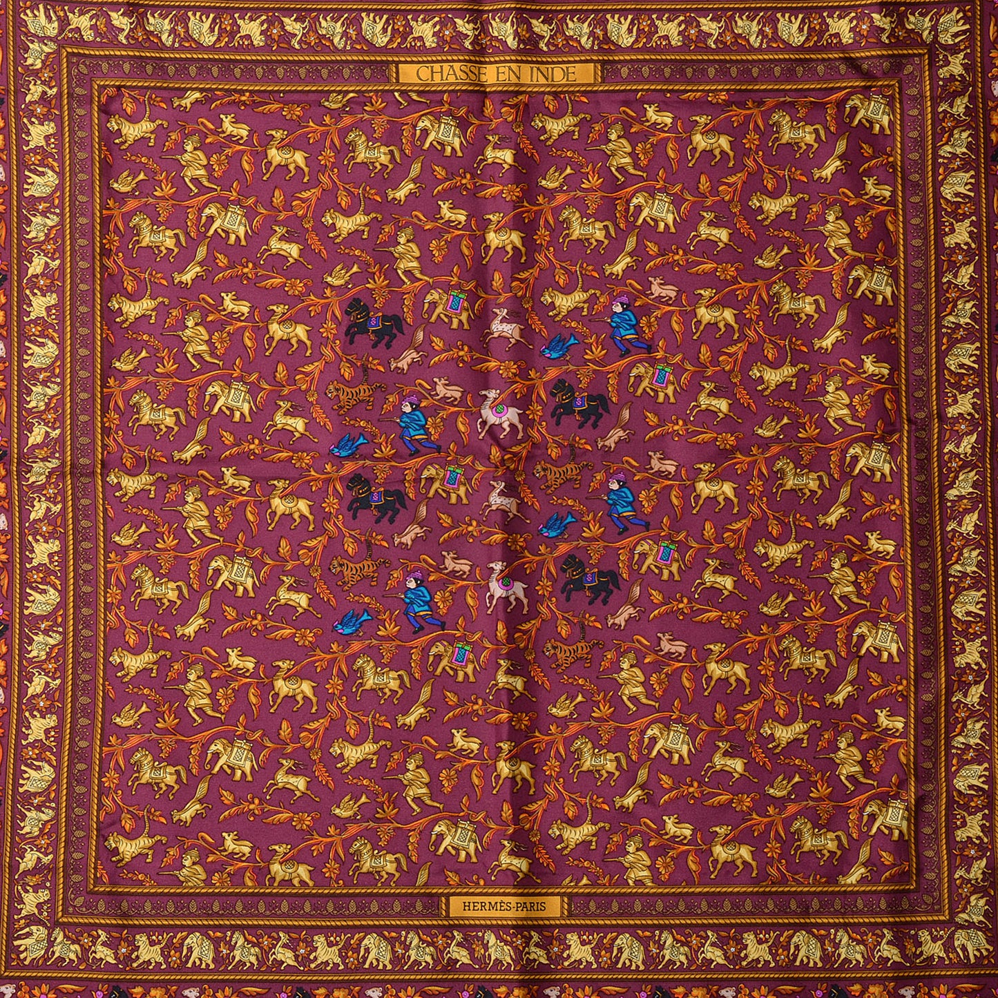 Silk Chasse en Inde Scarf 90